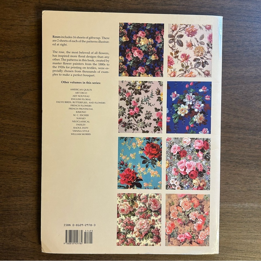 Vintage Joost Elffers Giftwraps by Artists Roses INCOMPLETE 1991 Cottage Floral - Picture 9 of 9